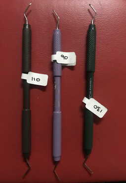Tdi Hand Instrument SPOON EXCAVATOR SET OF 3 SMALL, MEDIUM, LARGE (COLOUR HANDLE)