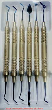 COMPOSITE INSTRUMENTS SET BLUE TITANIUM SET OF 6 HALLOW